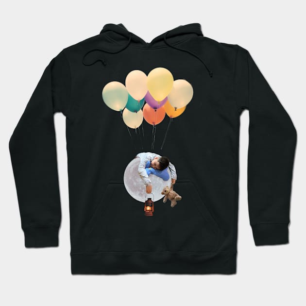 Moon Balloon Boy 1 Hoodie by Dpe1974